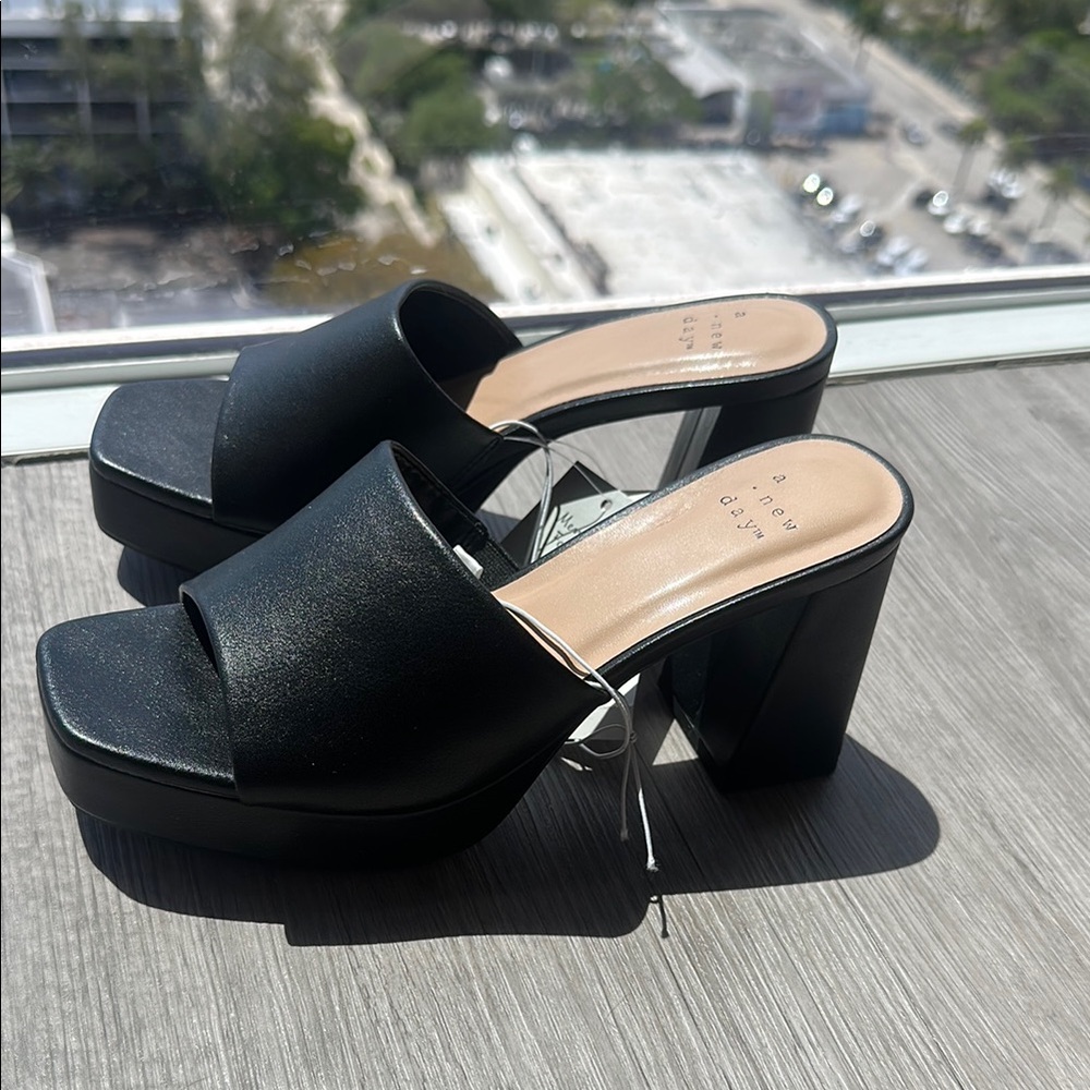 Black Block Heel Mules A New Day